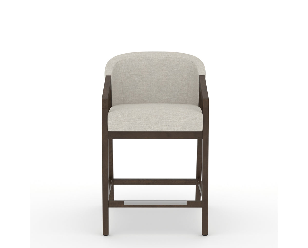 Canadel Modern Angle Counter Stool in Hazelnut Washed, TB Fabric, front view