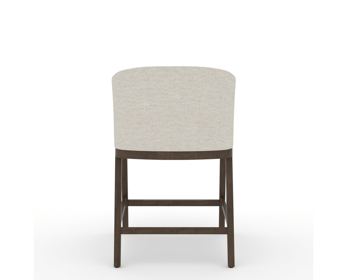 Canadel Modern Angle Counter Stool in Hazelnut Washed, TB Fabric, back view