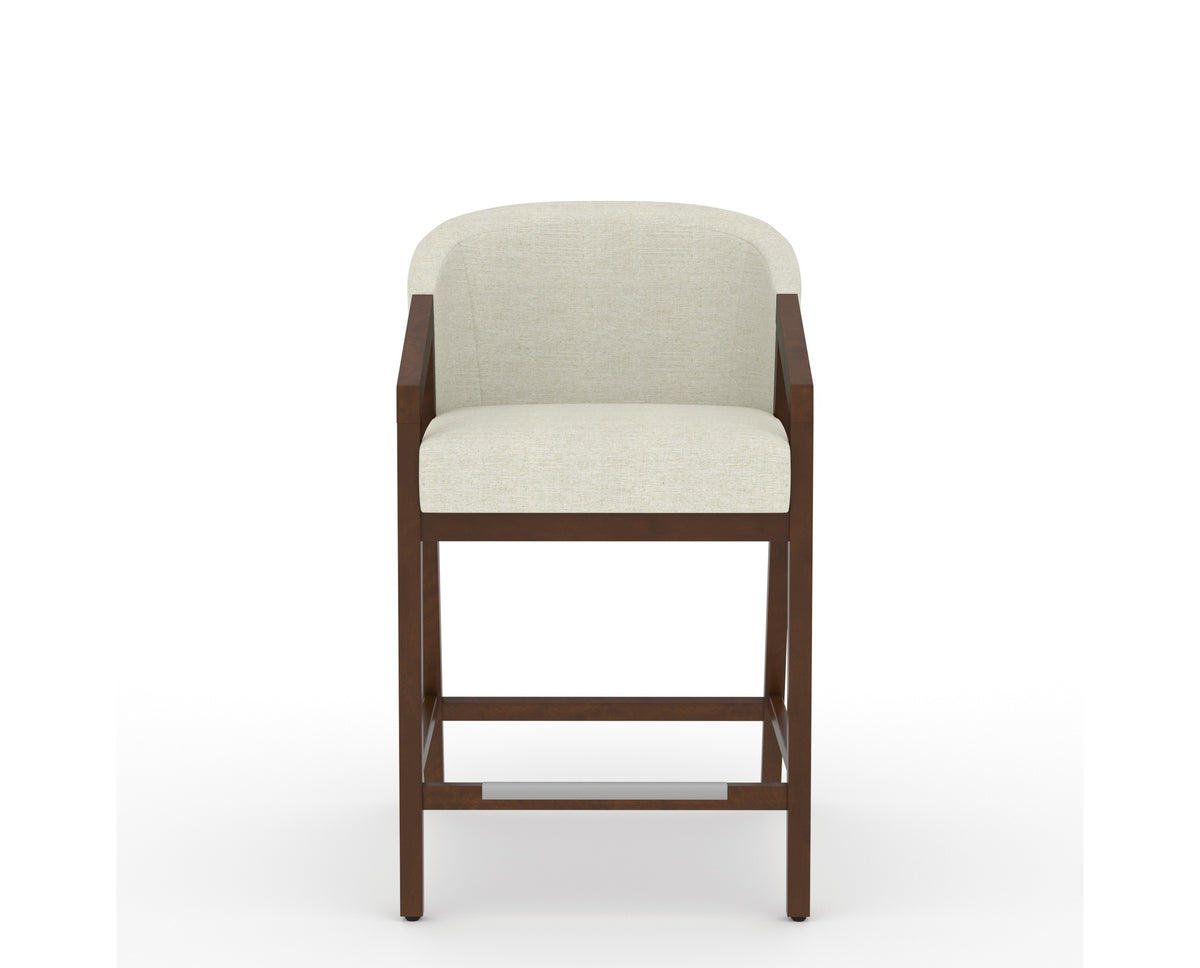 Canadel Modern Angle Counter Stool in Cognac Washed, TW Fabric, front view