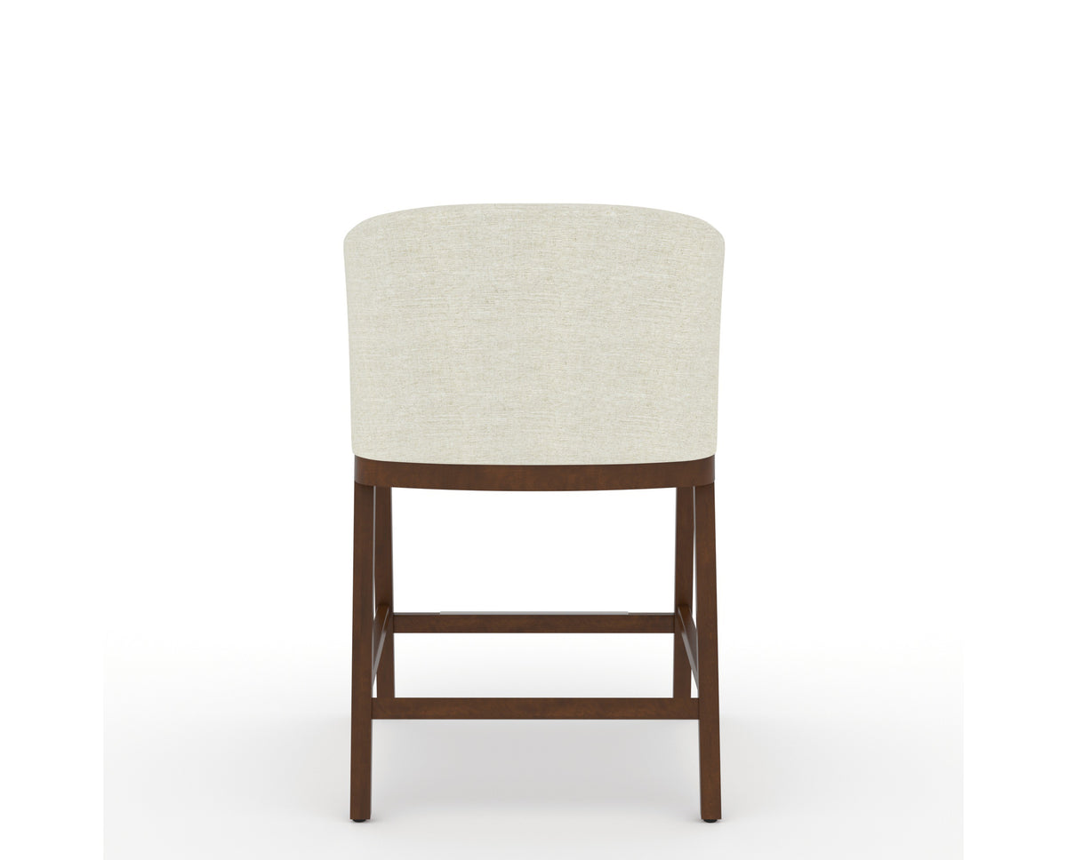 Canadel Modern Angle Counter Stool in Cognac Washed, TW Fabric, back view