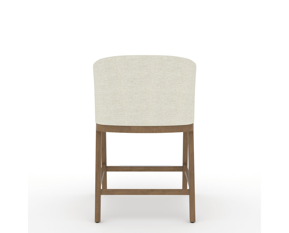 Canadel Modern Angle Counter Stool in Pecan Washed, TW Fabric, back view