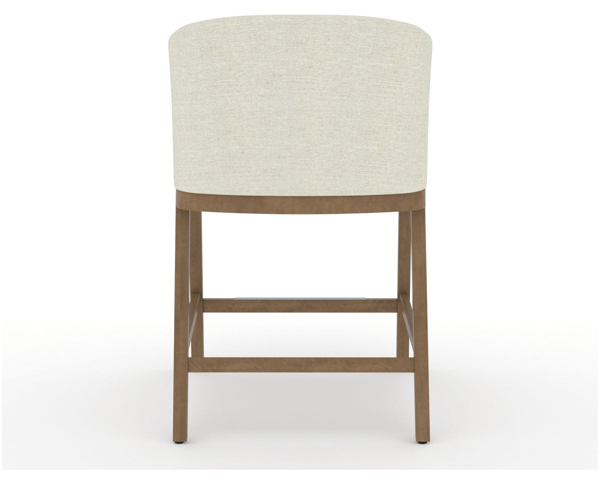 Canadel Modern Angle Counter Stool in Pecan Washed, TW Fabric, back view