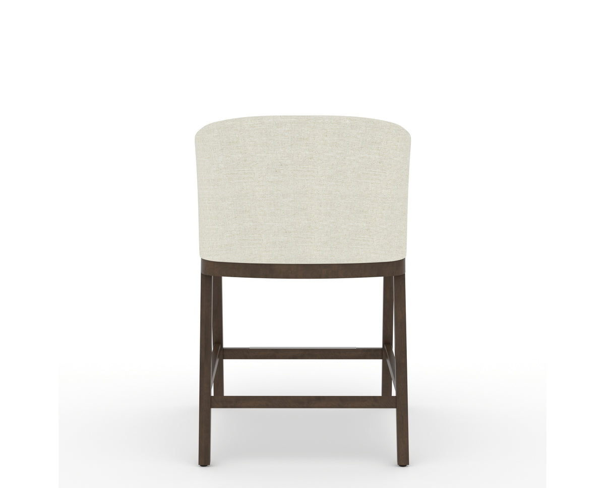 Canadel Modern Angle Counter Stool in Hazelnut Washed, TW Fabric, back view