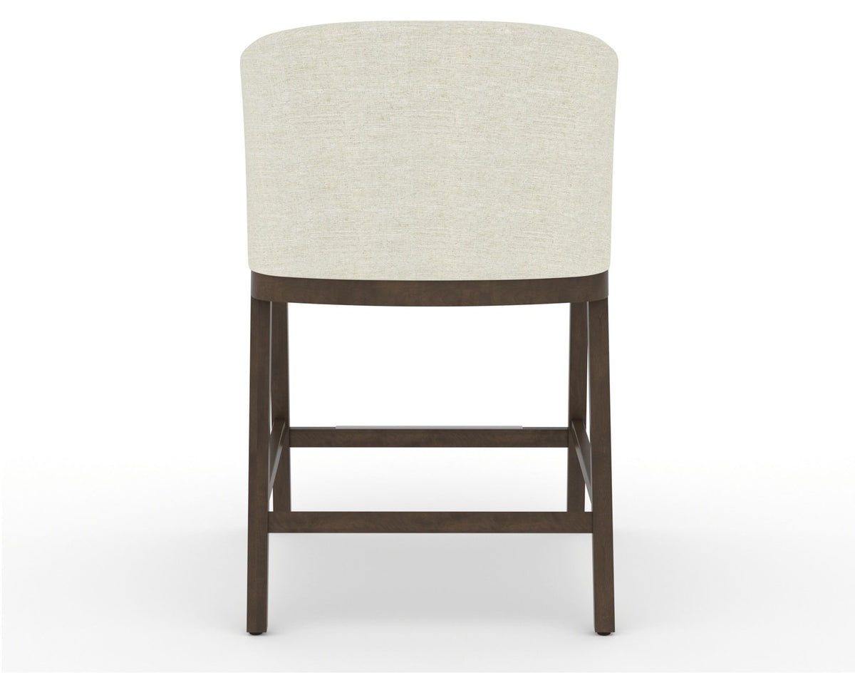 Canadel Modern Angle Counter Stool in Hazelnut Washed, TW Fabric, back view