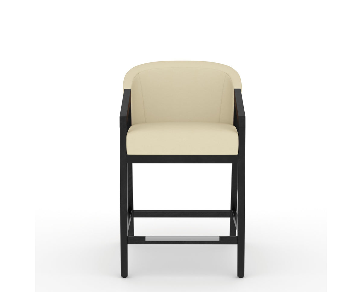 Canadel Modern Angle Counter Stool in Dark Smoke, XZ Faux Leather, front view