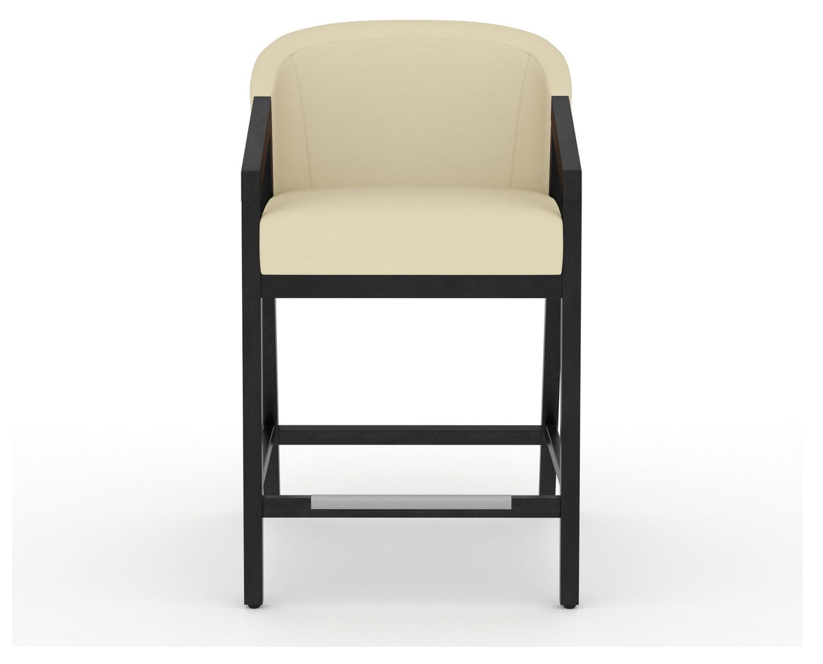 Canadel Modern Angle Counter Stool in Dark Smoke, XZ Faux Leather, front view
