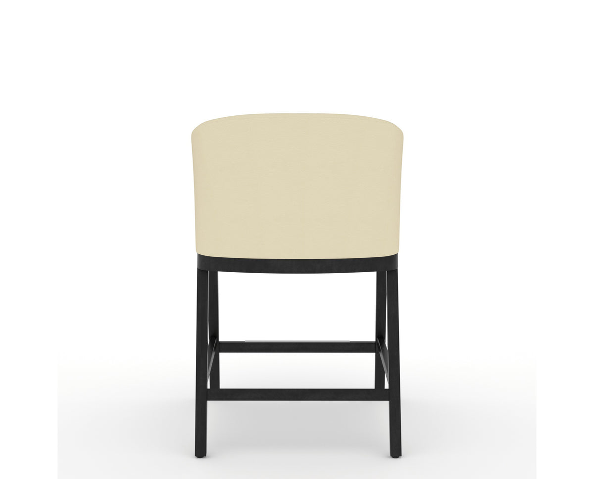 Canadel Modern Angle Counter Stool in Dark Smoke, XZ Faux Leather, back view