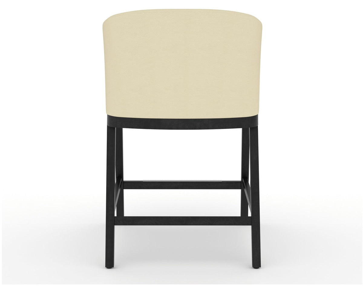 Canadel Modern Angle Counter Stool in Dark Smoke, XZ Faux Leather, back view