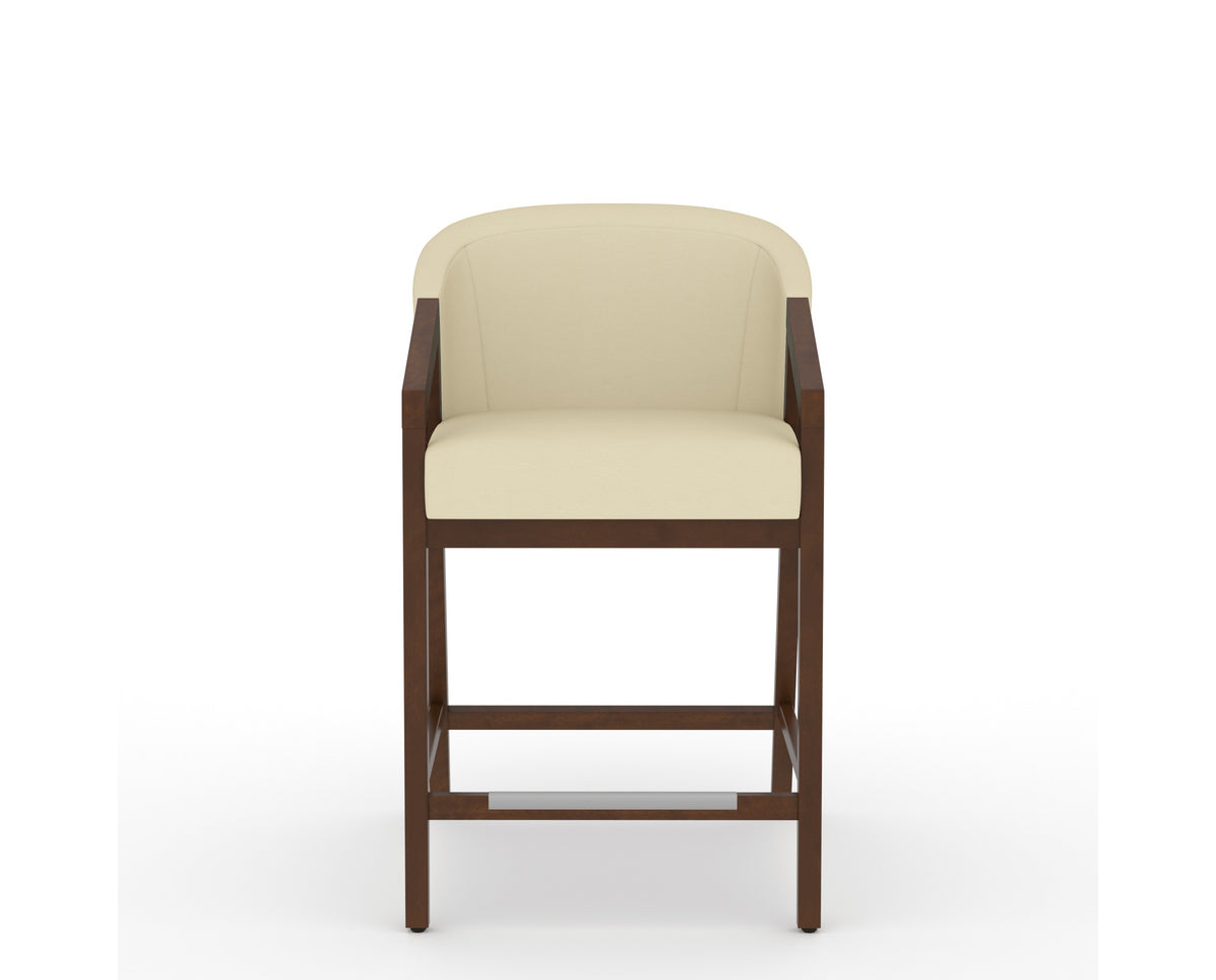 Canadel Modern Angle Counter Stool in Cognac Washed, XZ Faux Leather, front view