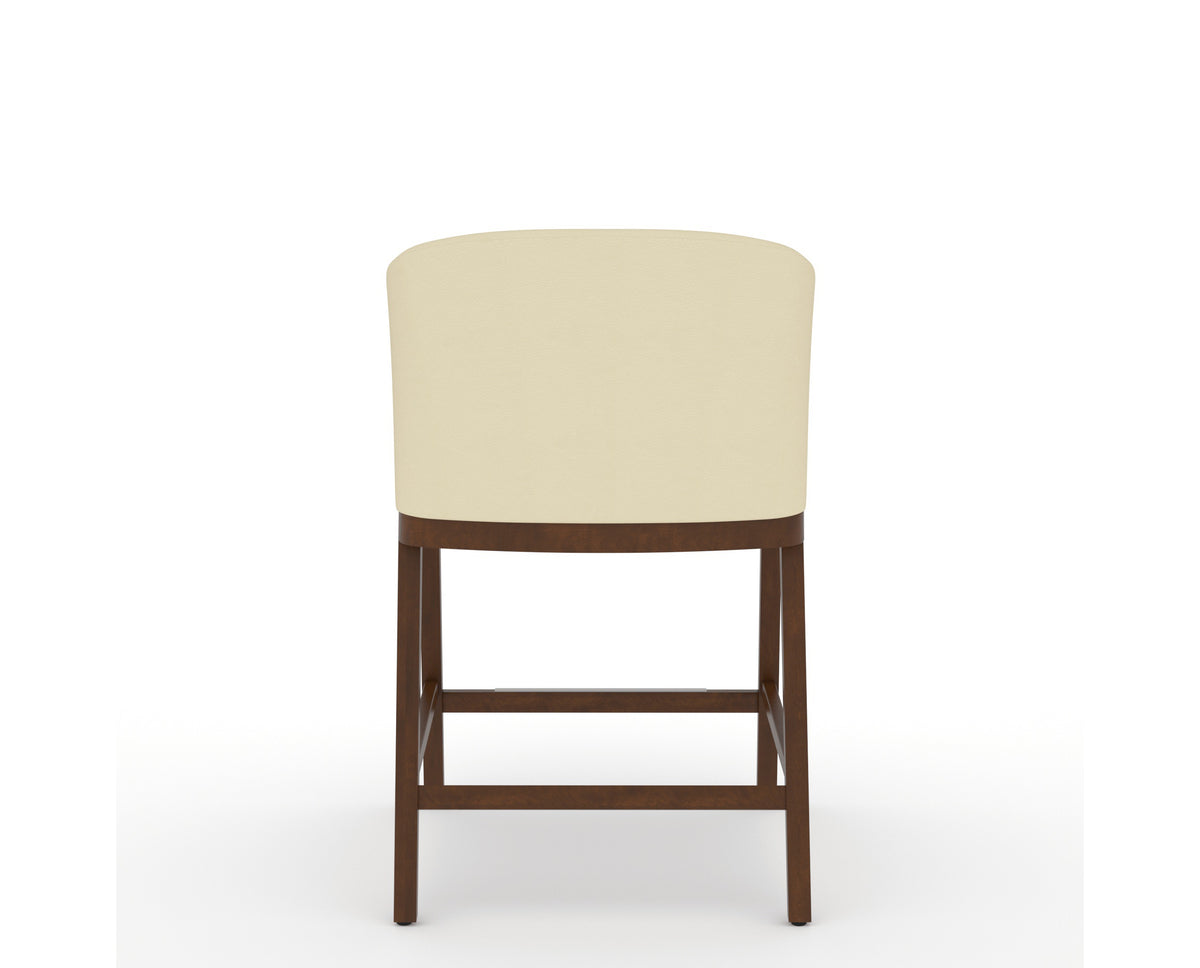 Canadel Modern Angle Counter Stool in Cognac Washed, XZ Faux Leather, back view