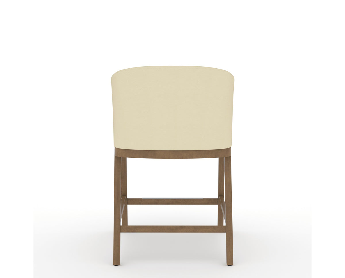 Canadel Modern Angle Counter Stool in Pecan Washed, XZ Faux Leather, back view