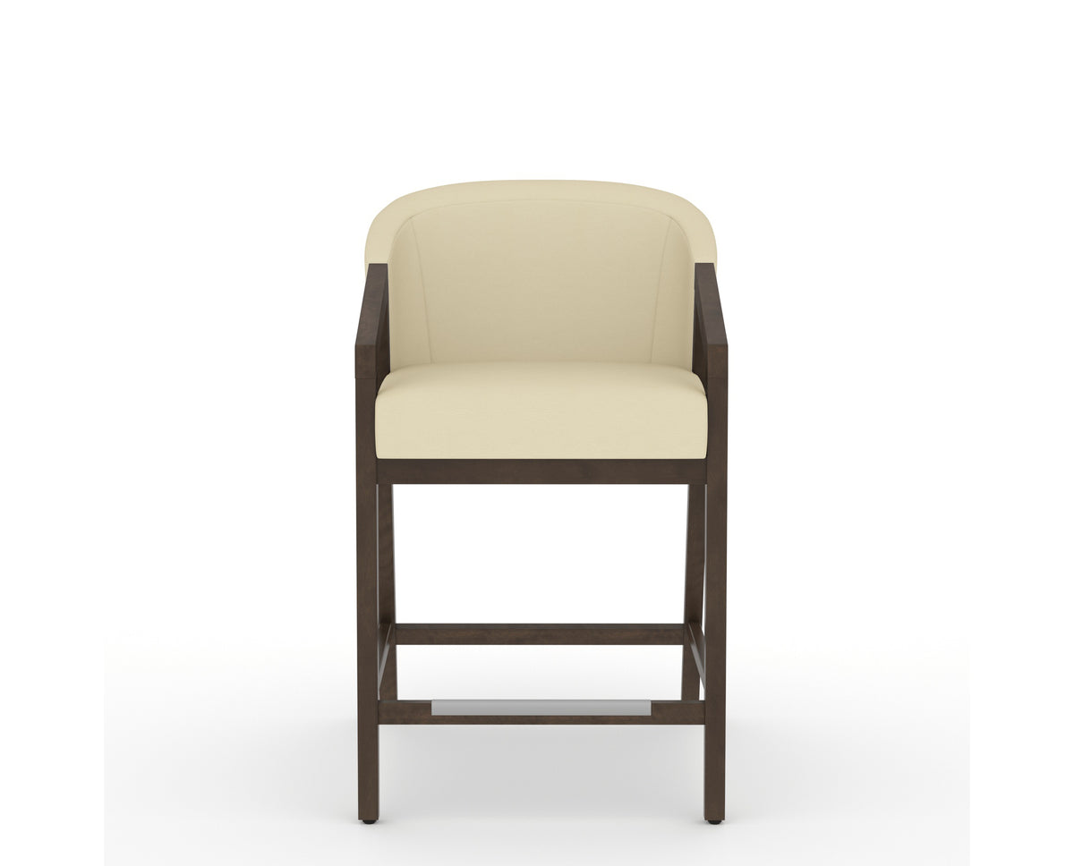 Canadel Modern Angle Counter Stool in Hazelnut Washed, XZ Faux Leather, front view