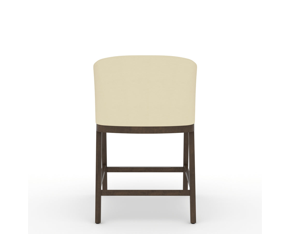Canadel Modern Angle Counter Stool in Hazelnut Washed, XZ Faux Leather, back view