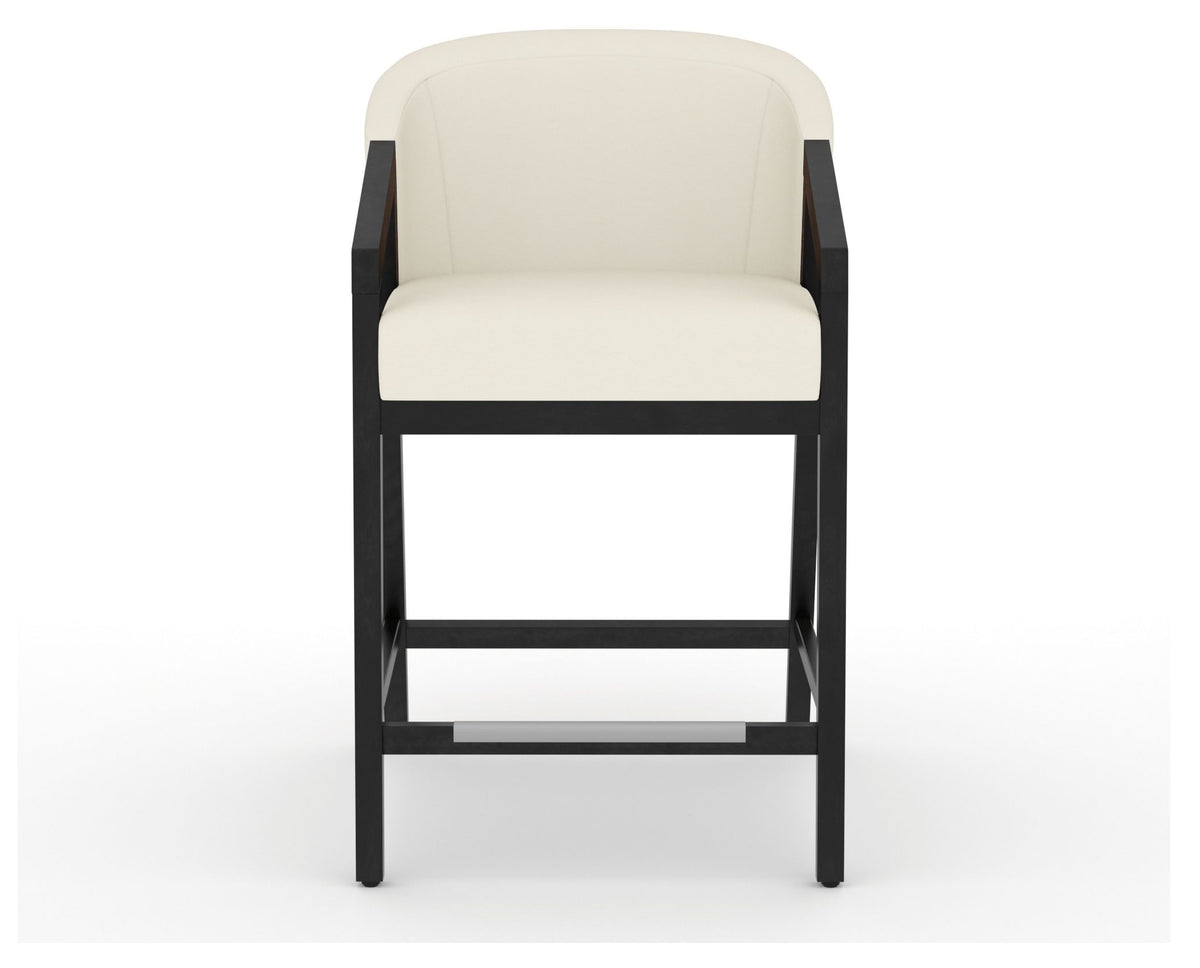 Canadel Modern Angle Counter Stool in Dark Smoke, YJ Faux Leather, front view