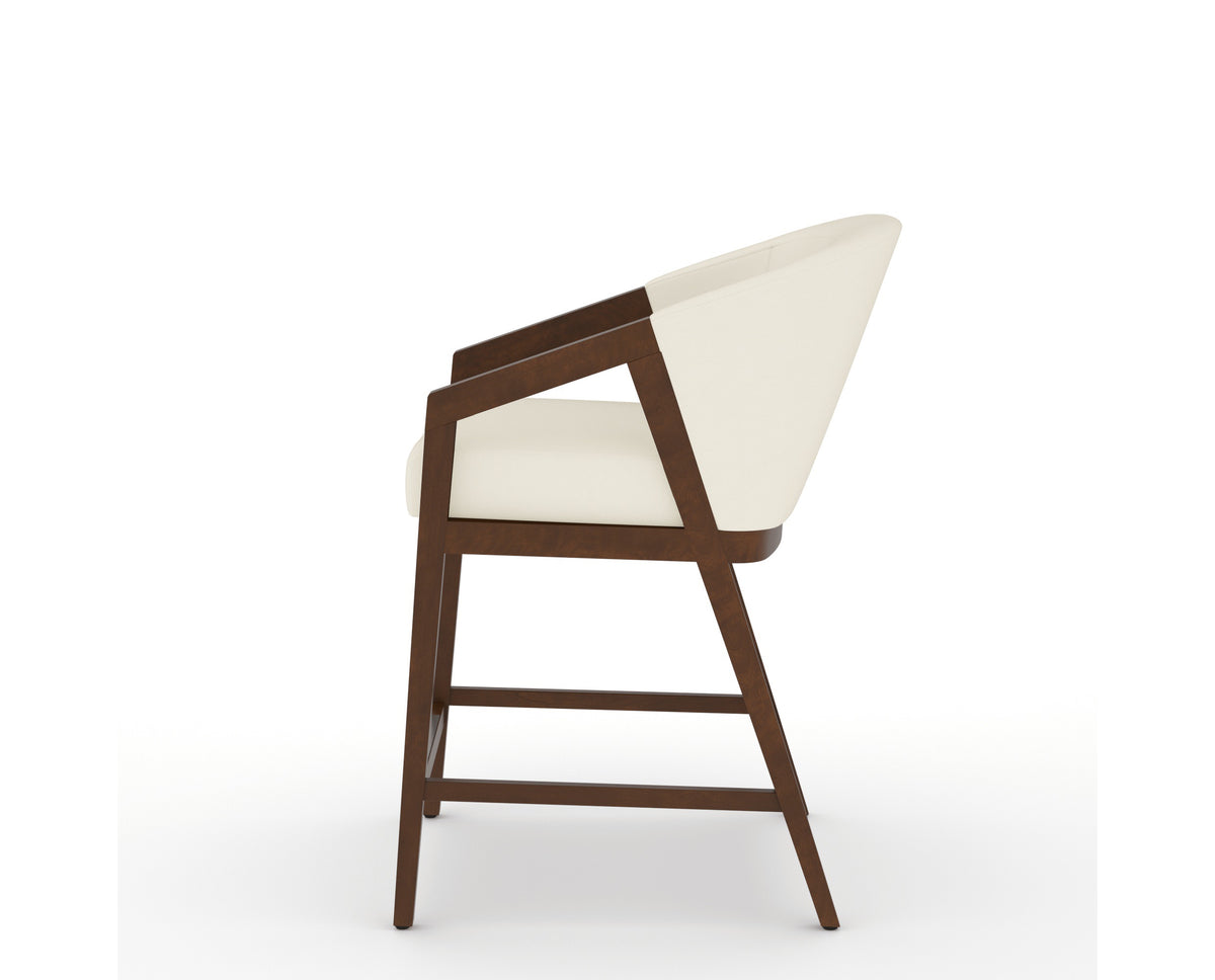 Canadel Modern Angle Counter Stool in Cognac Washed, YJ Faux Leather, side view