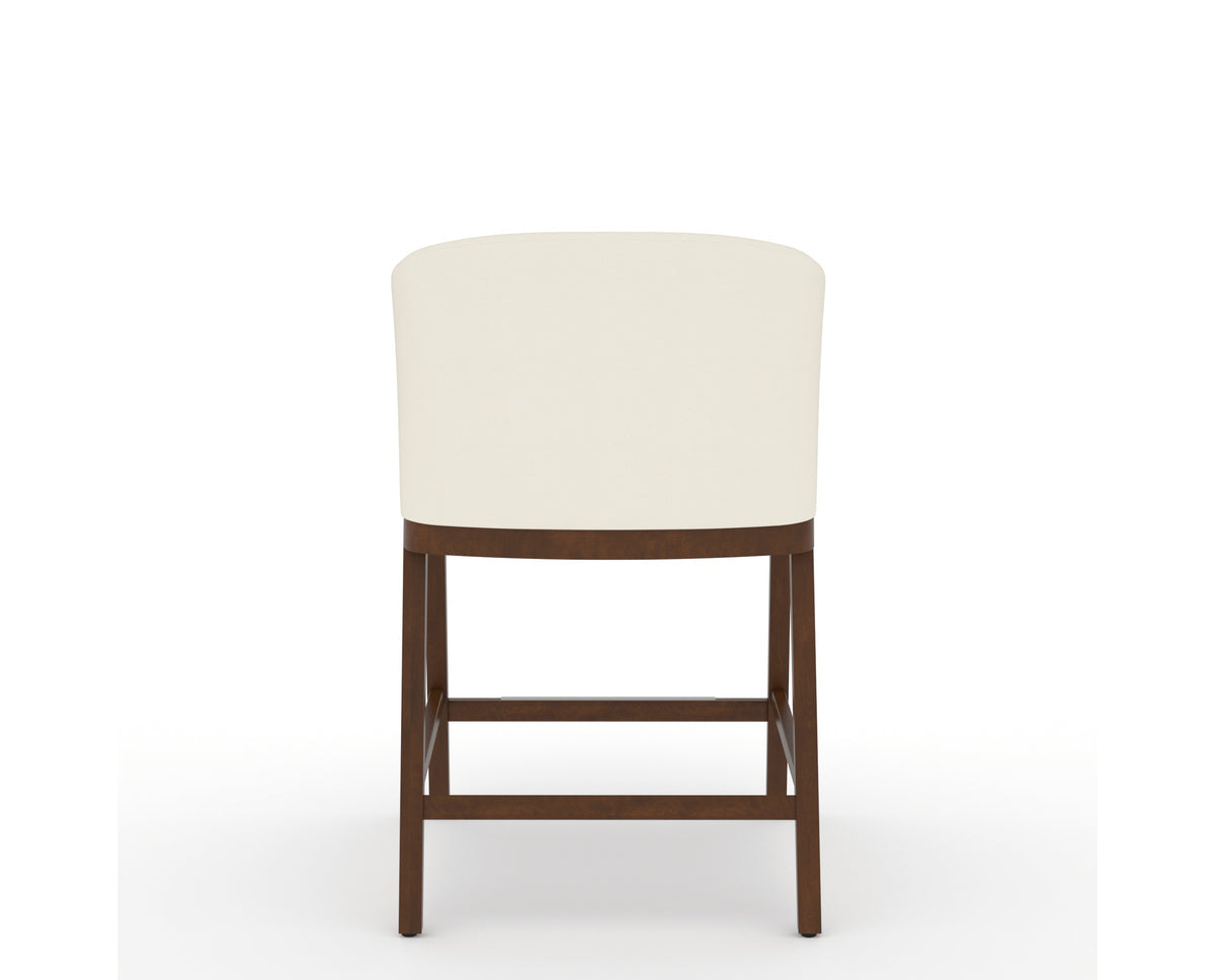 Canadel Modern Angle Counter Stool in Cognac Washed, YJ Faux Leather, back view