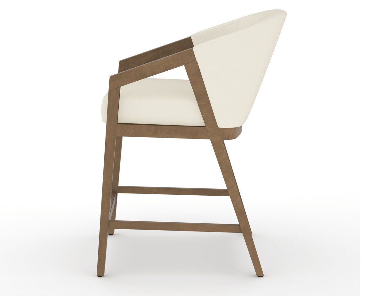 Canadel Modern Angle Counter Stool in Pecan Washed, YJ Faux Leather, side view