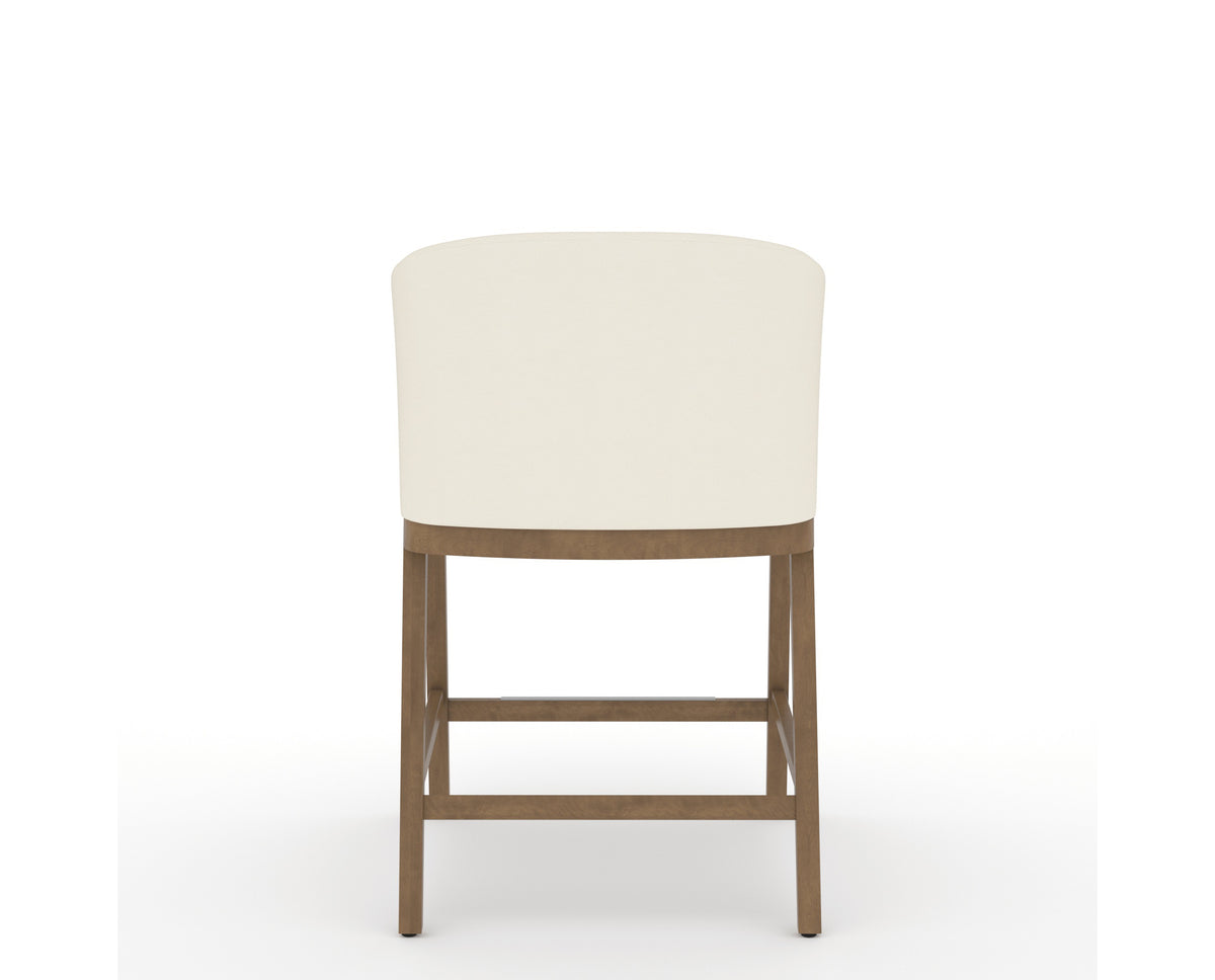 Canadel Modern Angle Counter Stool in Pecan Washed, YJ Faux Leather, back view