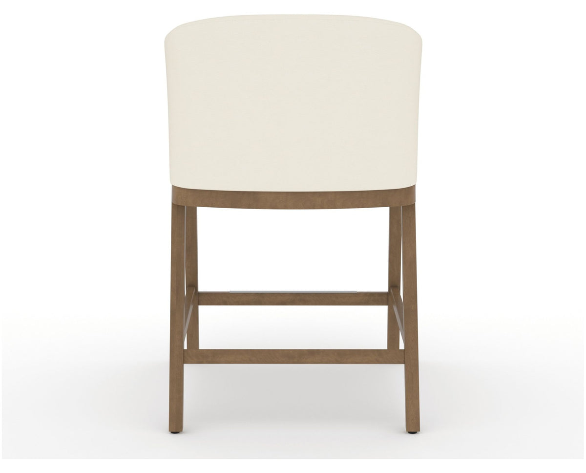 Canadel Modern Angle Counter Stool in Pecan Washed, YJ Faux Leather, back view