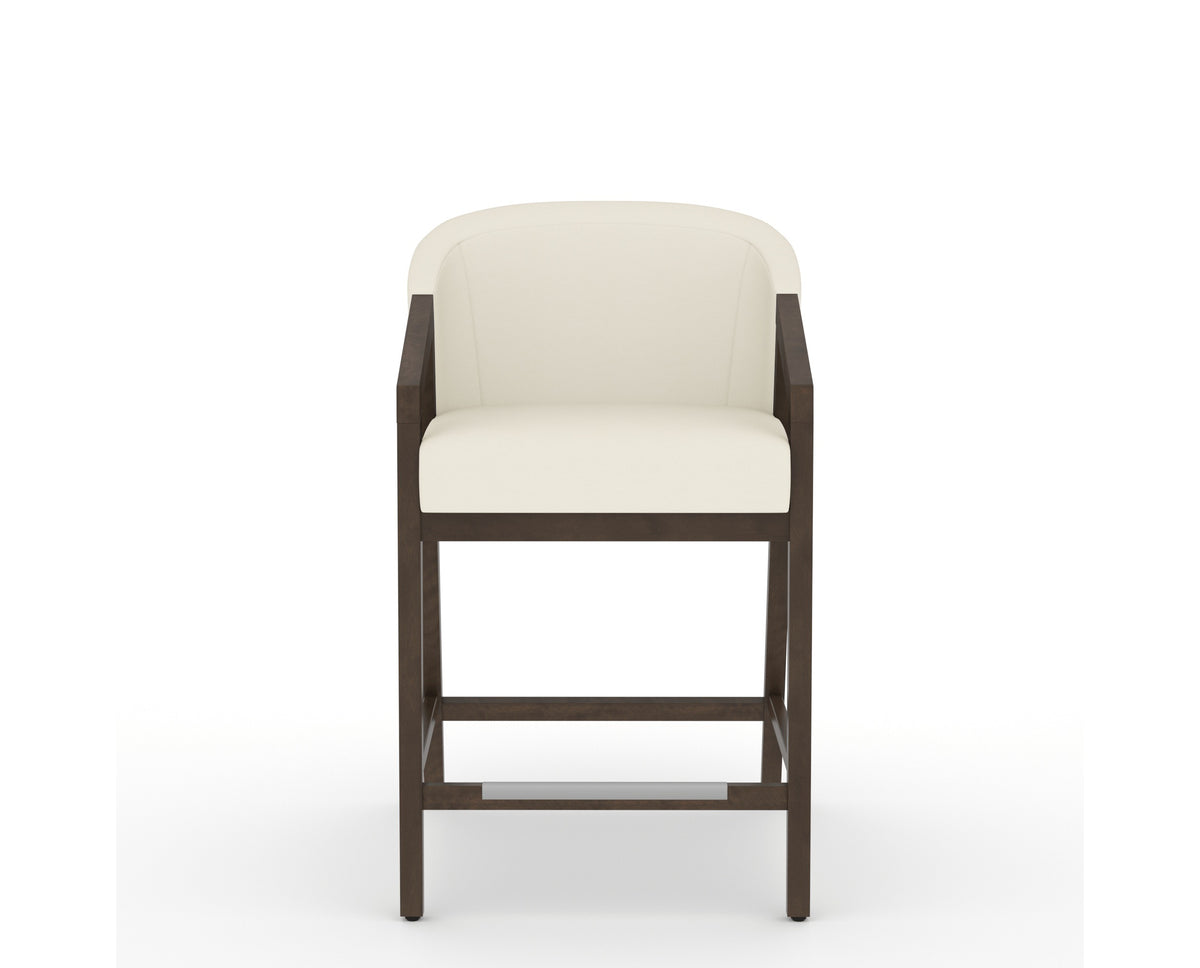 Canadel Modern Angle Counter Stool in Hazelnut Washed, YJ Faux Leather, front view
