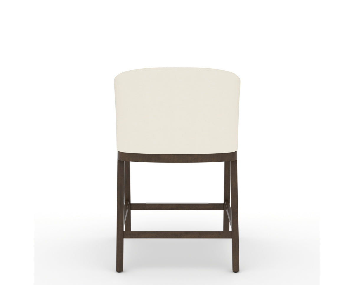 Canadel Modern Angle Counter Stool in Hazelnut Washed, YJ Faux Leather, back view