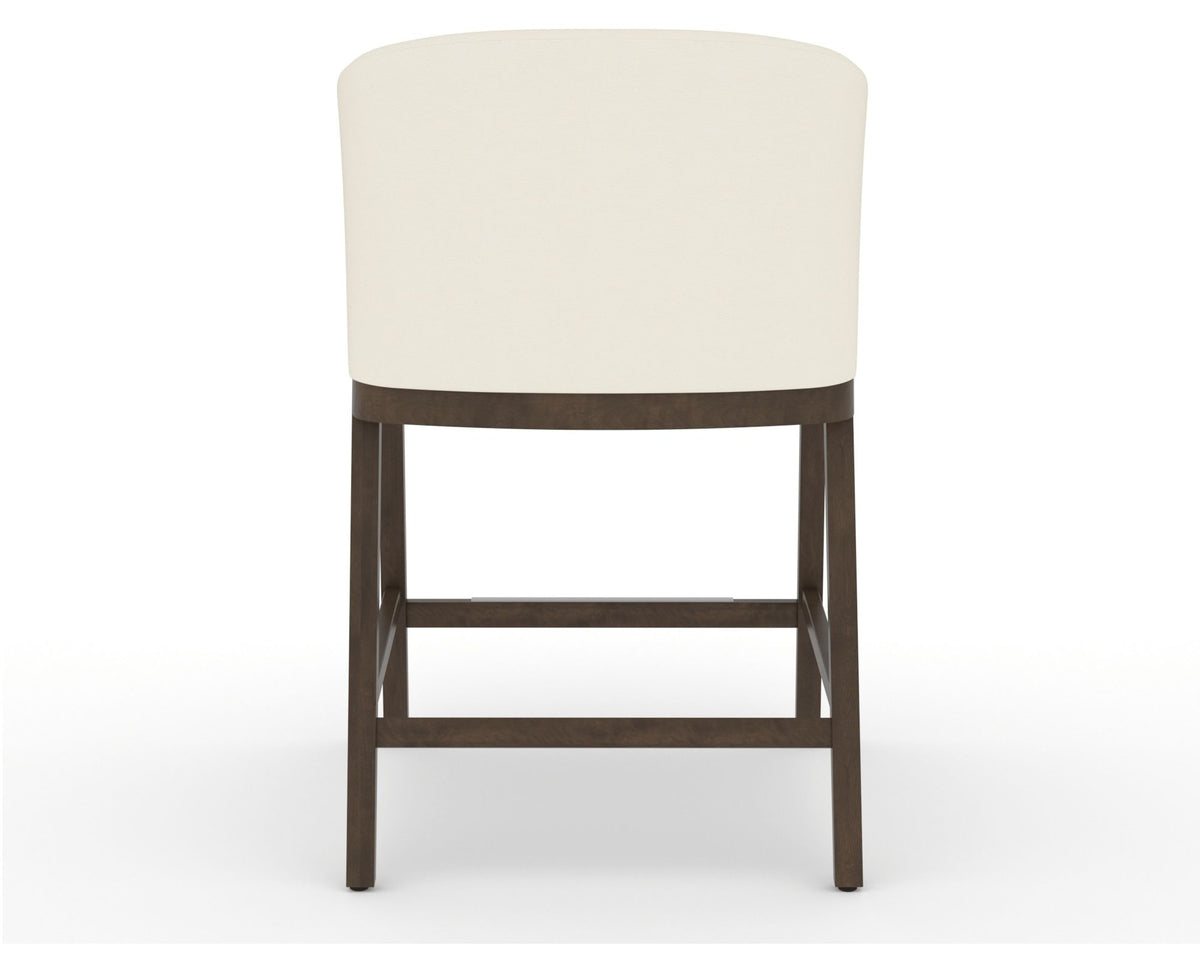 Canadel Modern Angle Counter Stool in Hazelnut Washed, YJ Faux Leather, back view
