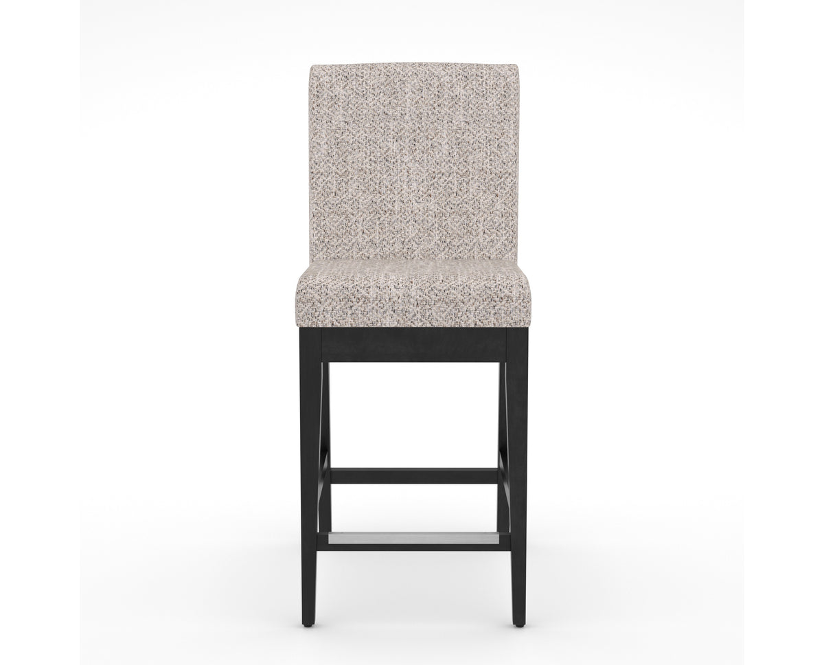 Canadel Modern Box Back Counter Stool in Dark Smoke, FP Crypton®, front view