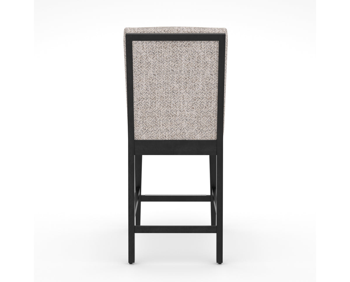 Canadel Modern Box Back Counter Stool in Dark Smoke, FP Crypton®, back view