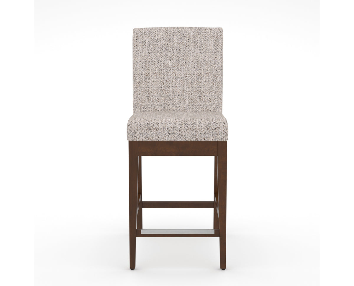 Canadel Modern Box Back Counter Stool in Cognac Washed, FP Crypton®, front view