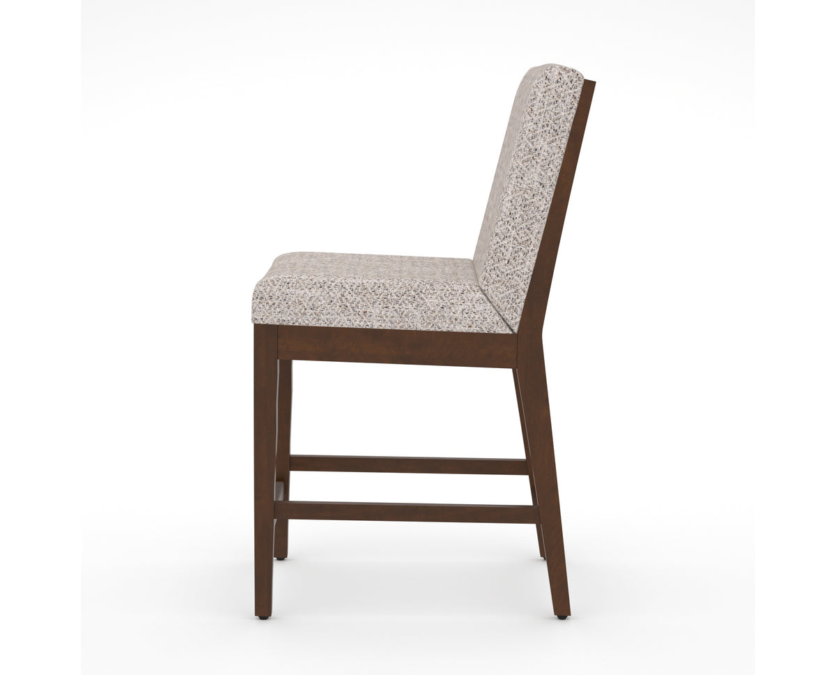 Canadel Modern Box Back Counter Stool in Cognac Washed, FP Crypton®, side view