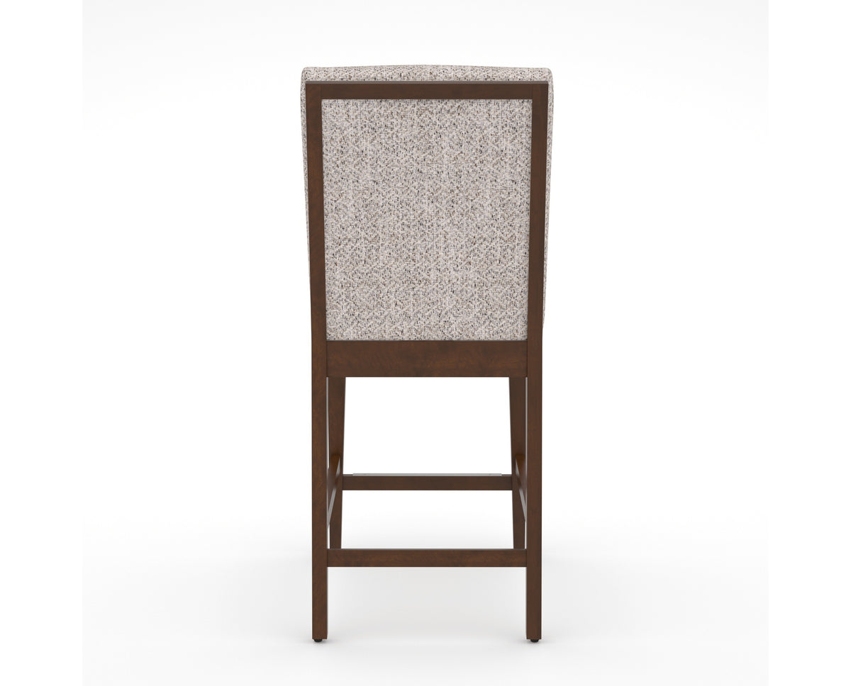 Canadel Modern Box Back Counter Stool in Cognac Washed, FP Crypton®, back view
