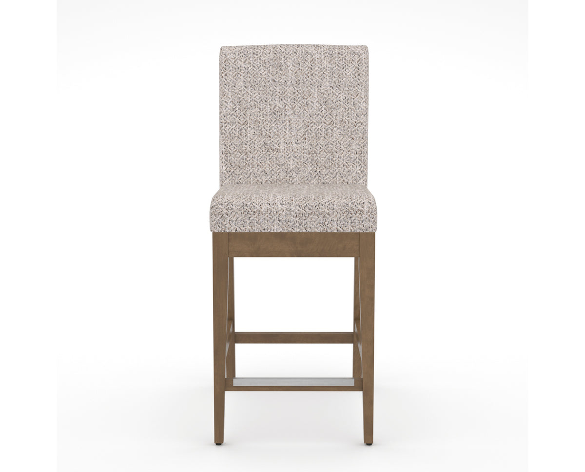 Canadel Modern Box Back Counter Stool in Pecan Washed, FP Crypton®, front view
