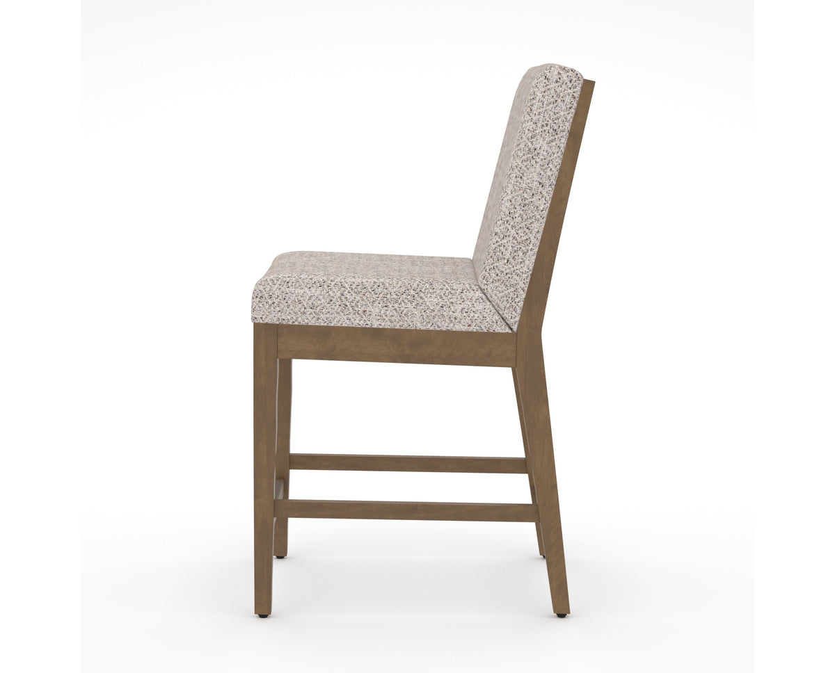 Canadel Modern Box Back Counter Stool in Pecan Washed, FP Crypton®, side view