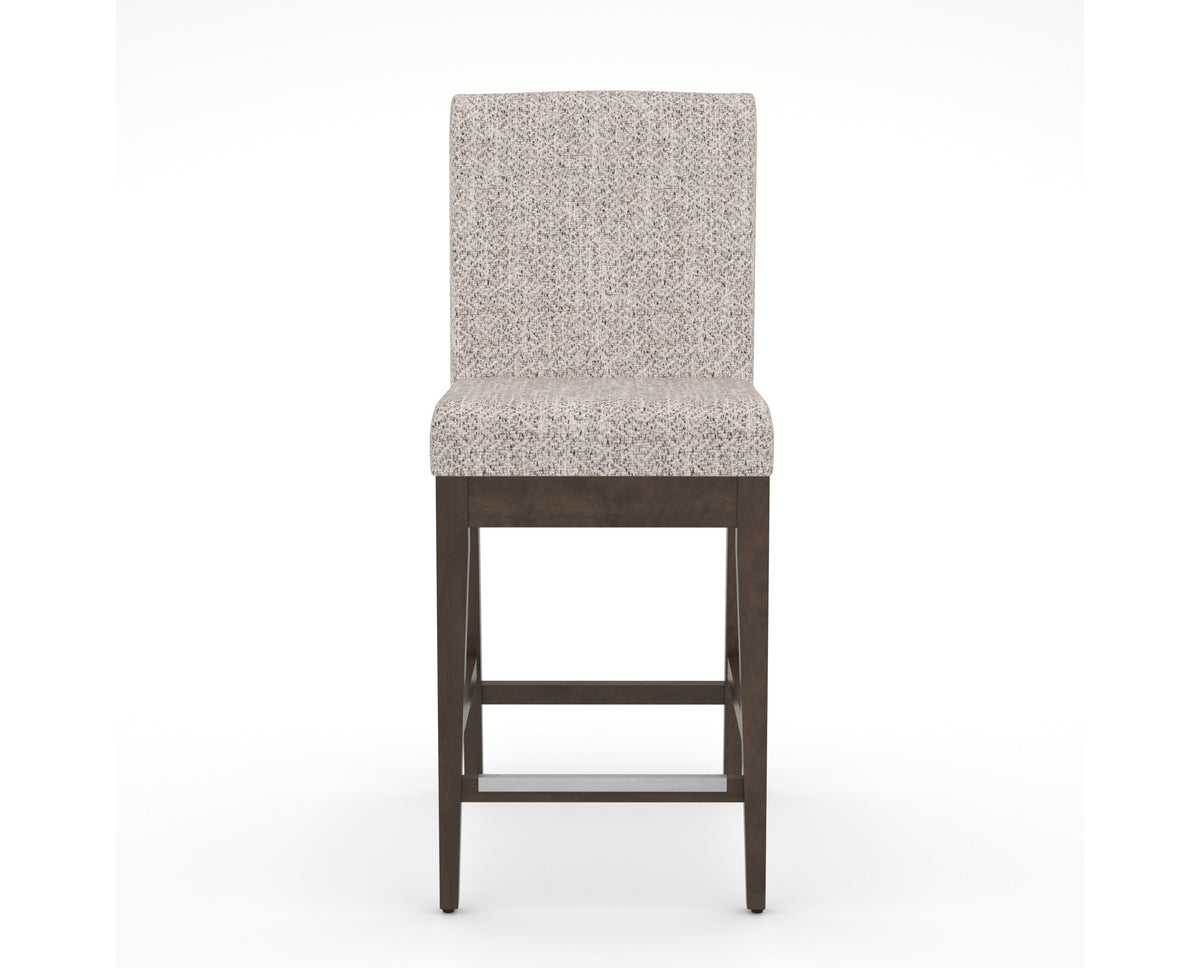 Canadel Modern Box Back Counter Stool in Hazelnut Washed, FP Crypton®, front view
