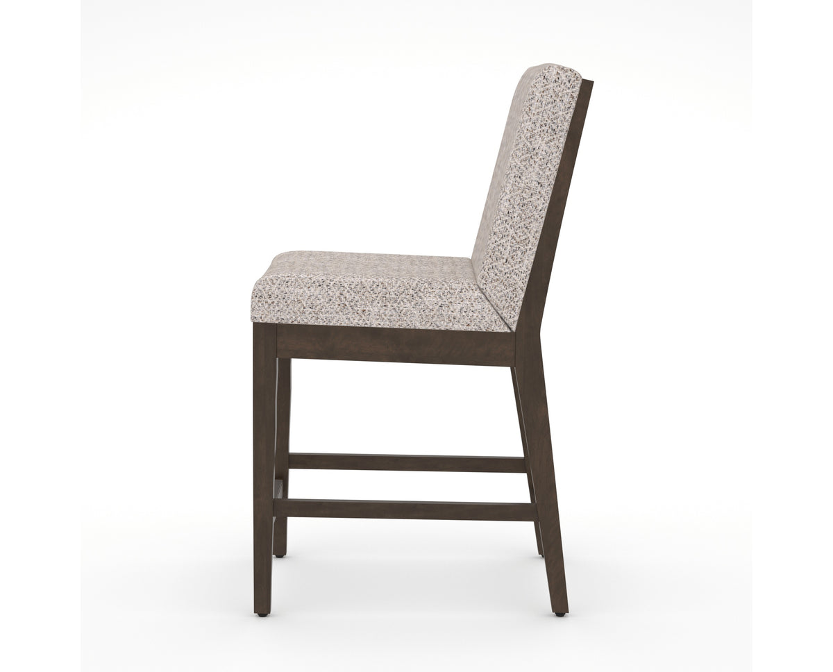 Canadel Modern Box Back Counter Stool in Hazelnut Washed, FP Crypton®, side view