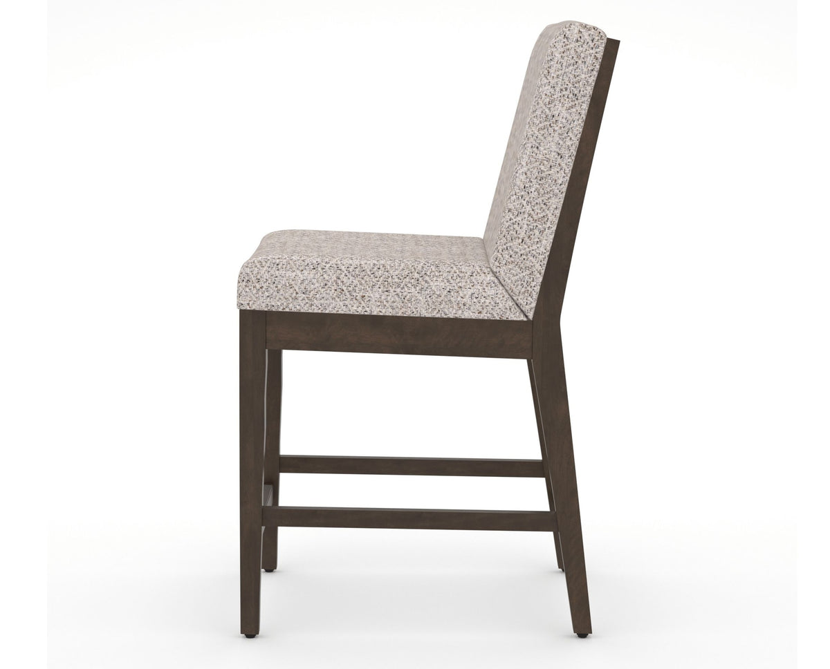 Canadel Modern Box Back Counter Stool in Hazelnut Washed, FP Crypton®, side view