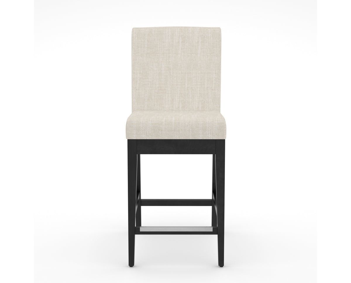 Canadel Modern Box Back Counter Stool in Dark Smoke, FT InsideOut®, front view