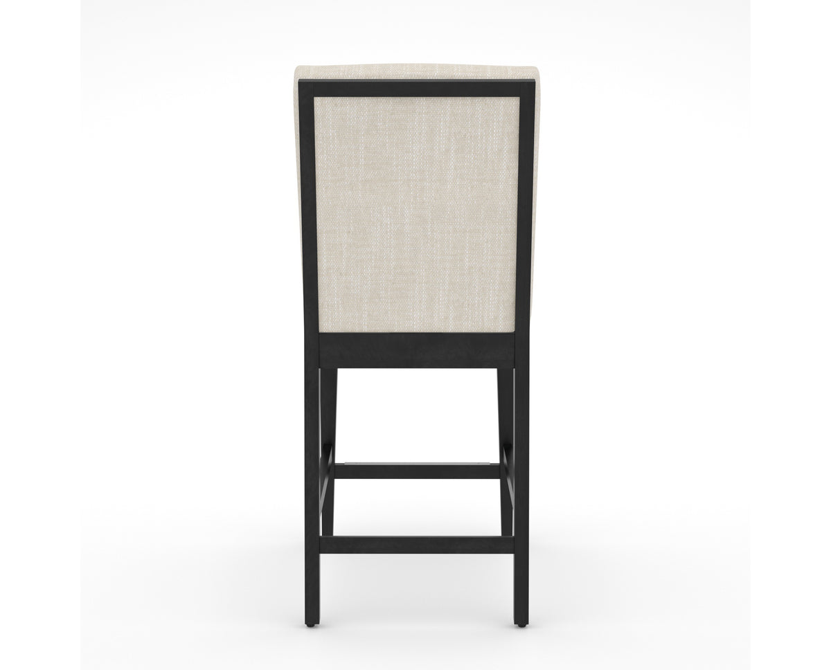 Canadel Modern Box Back Counter Stool in Dark Smoke, FT InsideOut®, back view