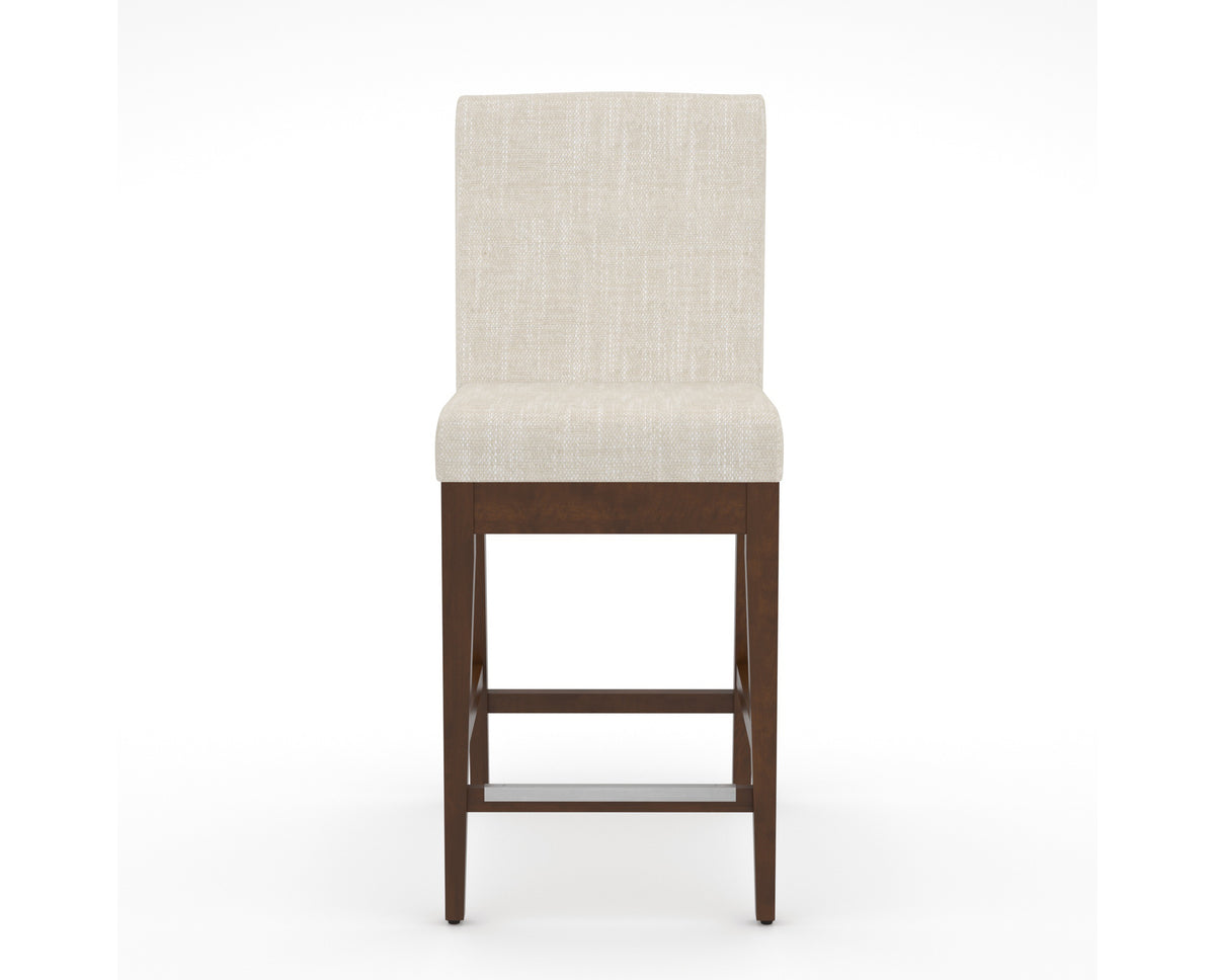 Canadel Modern Box Back Counter Stool in Cognac Washed, FT InsideOut®, front view