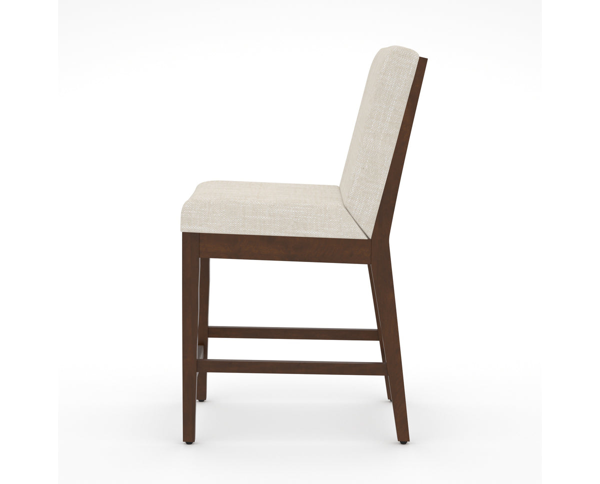Canadel Modern Box Back Counter Stool in Cognac Washed, FT InsideOut®, side view