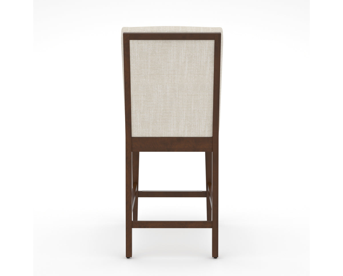 Canadel Modern Box Back Counter Stool in Cognac Washed, FT InsideOut®, back view