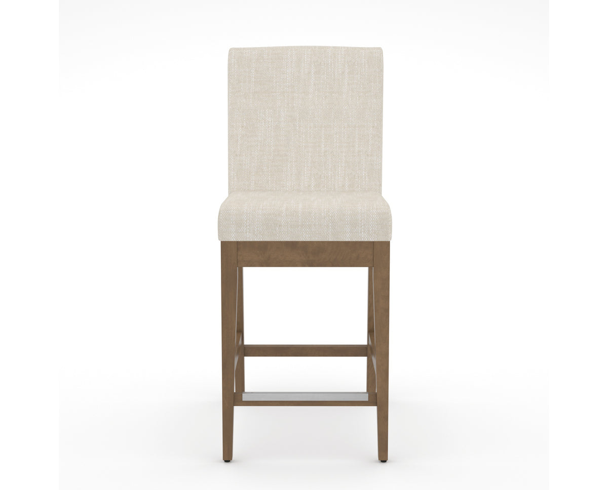 Canadel Modern Box Back Counter Stool in Pecan Washed, FT InsideOut®, front view