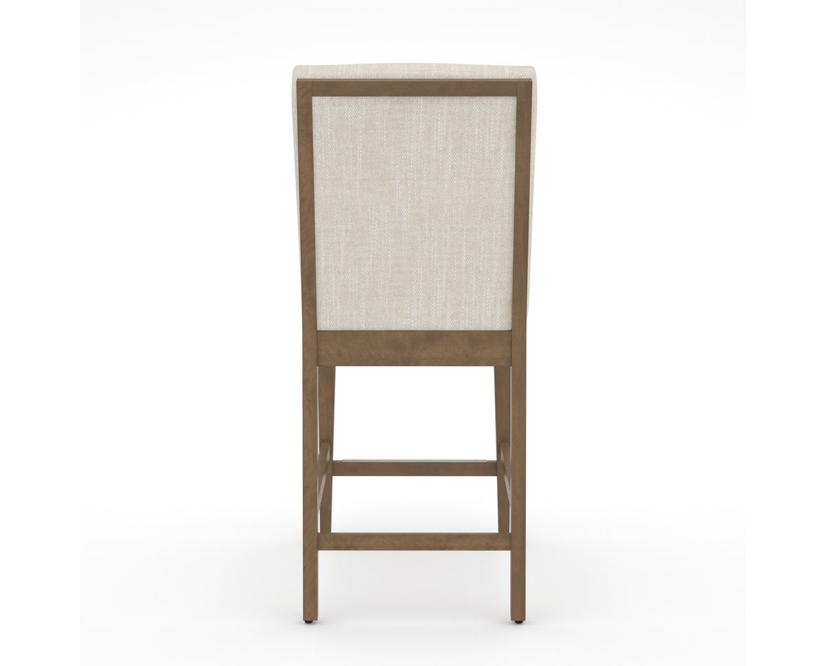 Canadel Modern Box Back Counter Stool in Pecan Washed, FT InsideOut®, back view
