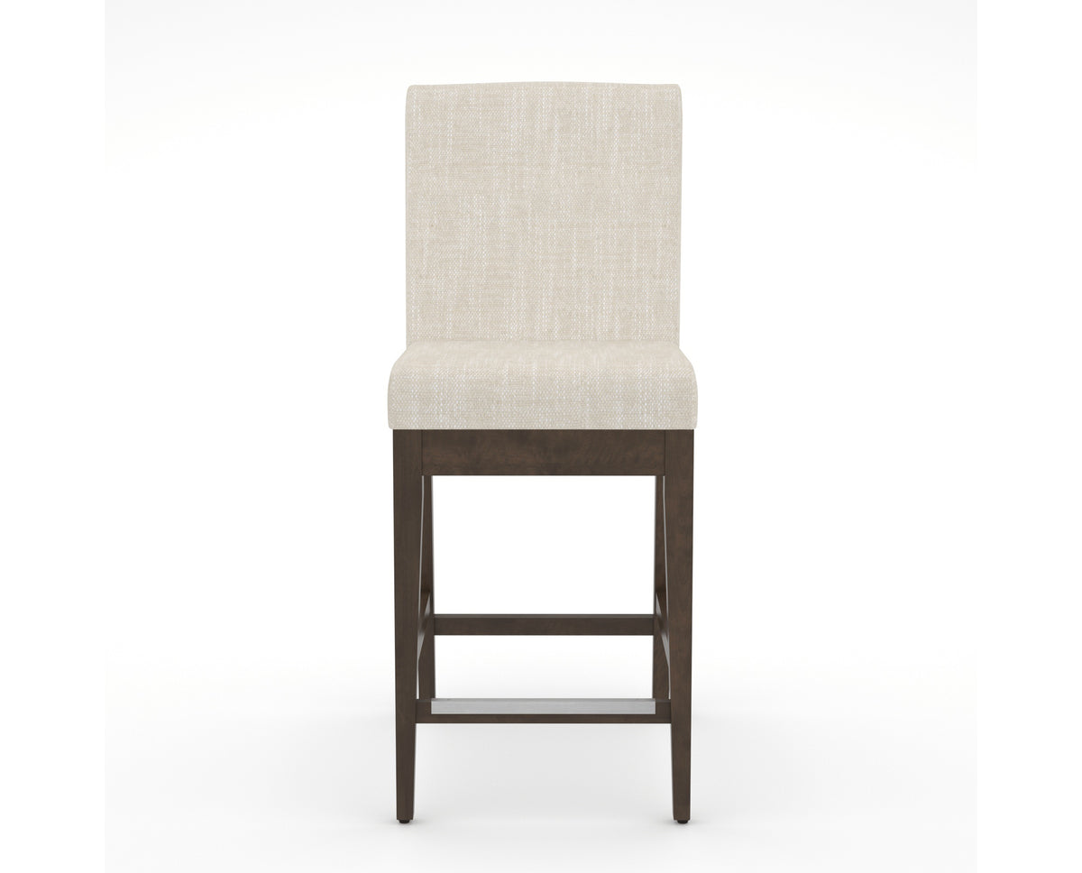 Canadel Modern Box Back Counter Stool in Hazelnut Washed, FT InsideOut®, front view