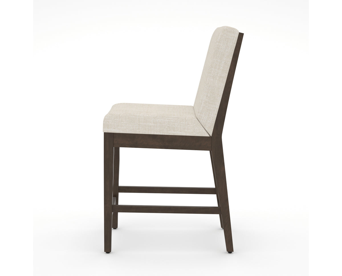 Canadel Modern Box Back Counter Stool in Hazelnut Washed, FT InsideOut®, side view