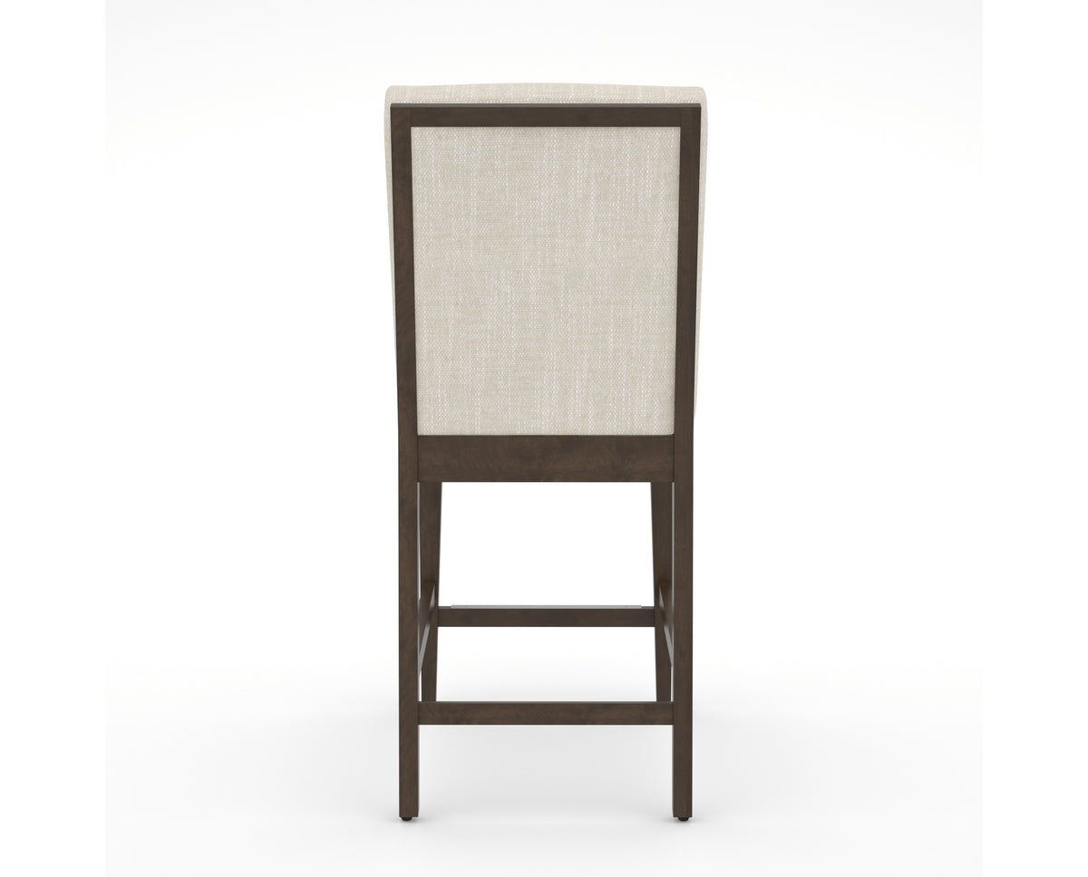 Canadel Modern Box Back Counter Stool in Hazelnut Washed, FT InsideOut®, back view