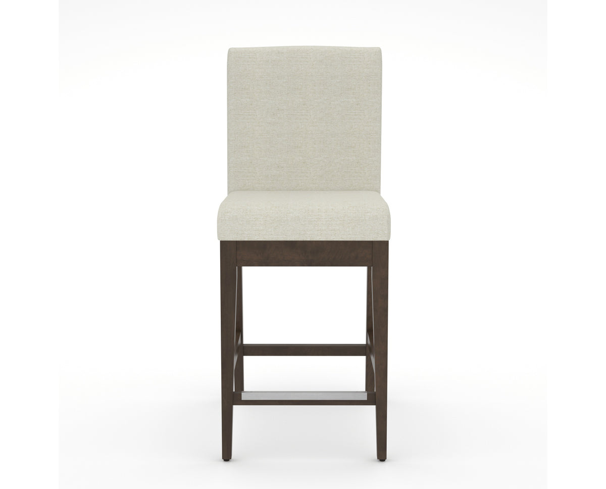Canadel Modern Box Back Counter Stool in Hazelnut Washed, TW Fabric, front view