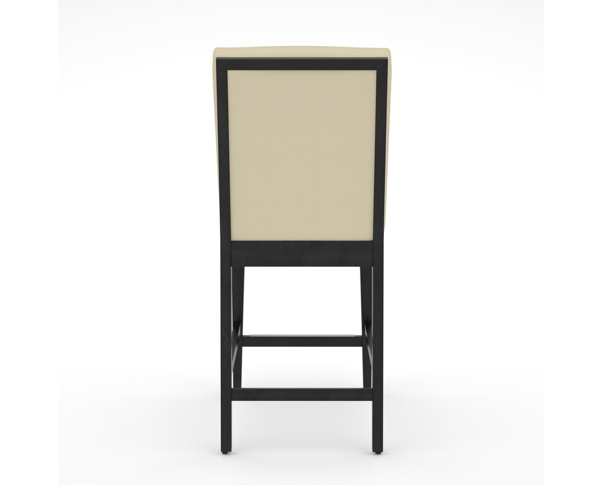 Canadel Modern Box Back Counter Stool in Dark Smoke, XZ Faux Leather, back view