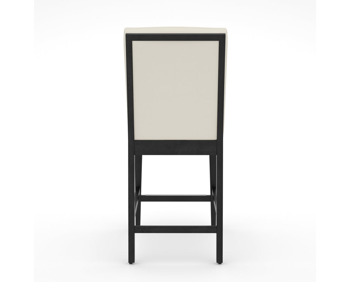 Canadel Modern Box Back Counter Stool in Dark Smoke, YJ Faux Leather, back view