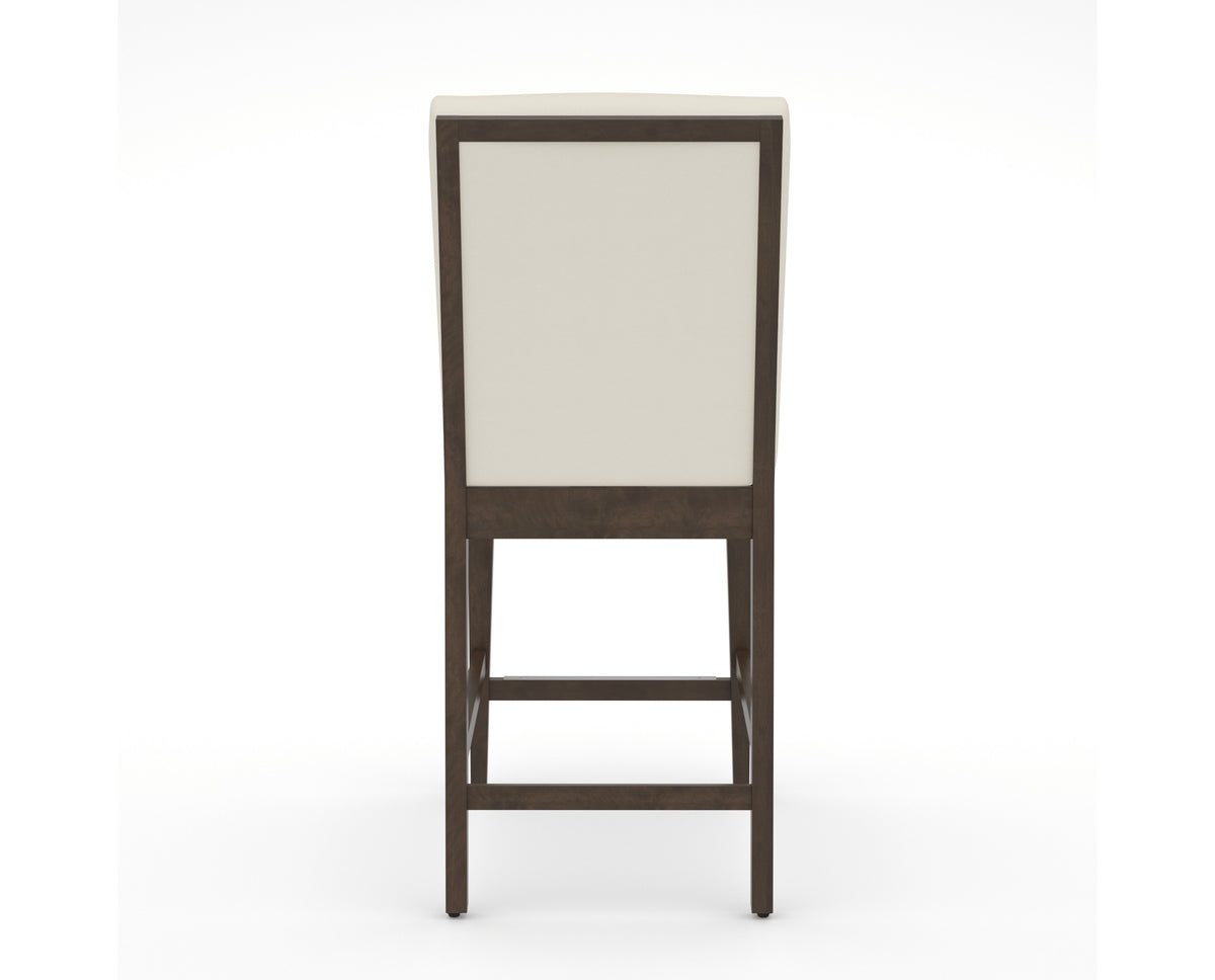 Canadel Modern Box Back Counter Stool in Hazelnut Washed, YJ Faux Leather, back view